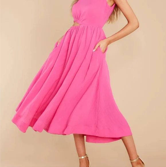 Strike First Hot Pink Midi Dress - Picture 2 of 12